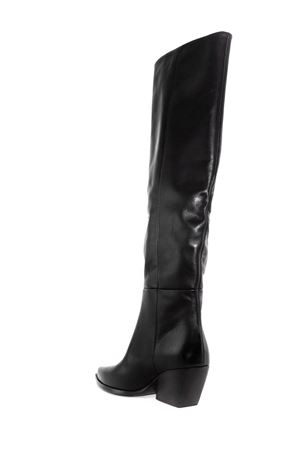 Black leather knee boots ELENA IACHI | E2021NERO